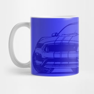 Shelby Mustang GT350 Blue Sketch Mug